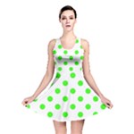 Polka Dots - Neon Green on White Reversible Skater Dress