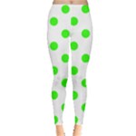 Polka Dots - Neon Green on White Women s Leggings