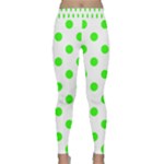 Polka Dots - Neon Green on White Yoga Leggings