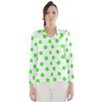 Polka Dots - Neon Green on White Wind Breaker (Women)