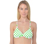 Polka Dots - Neon Green on White Reversible Tri Bikini Top