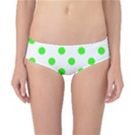 Polka Dots - Neon Green on White Classic Bikini Bottoms