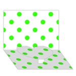 Polka Dots - Neon Green on White Heart Bottom 3D Greeting Card (7x5)