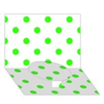 Polka Dots - Neon Green on White Circle Bottom 3D Greeting Card (7x5)