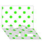 Polka Dots - Neon Green on White LOVE Bottom 3D Greeting Card (7x5)