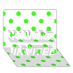 Polka Dots - Neon Green on White YOU ARE INVITED 3D Greeting Card (7x5)