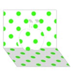 Polka Dots - Neon Green on White Apple 3D Greeting Card (7x5)