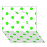 Polka Dots - Neon Green on White Clover 3D Greeting Card (7x5)