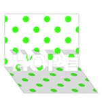 Polka Dots - Neon Green on White HOPE 3D Greeting Card (7x5)