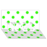 Polka Dots - Neon Green on White HUGS 3D Greeting Card (8x4)