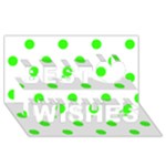 Polka Dots - Neon Green on White Best Wish 3D Greeting Card (8x4)