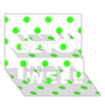 Polka Dots - Neon Green on White Get Well 3D Greeting Card (7x5)