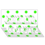 Polka Dots - Neon Green on White Congrats Graduate 3D Greeting Card (8x4)