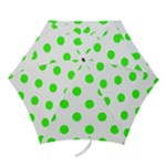 Polka Dots - Neon Green on White Mini Umbrella