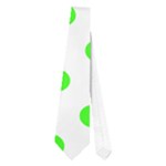 Polka Dots - Neon Green on White Necktie (One Side)