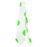 Polka Dots - Neon Green on White Necktie (Two Side)