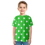 Polka Dots - White on Lime Green Kid s Sport Mesh Tee