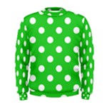 Polka Dots - White on Lime Green Men s Sweatshirt