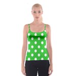 Polka Dots - White on Lime Green Spaghetti Strap Top