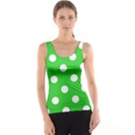 Polka Dots - White on Lime Green Tank Top