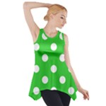 Polka Dots - White on Lime Green Side Drop Tank Tunic