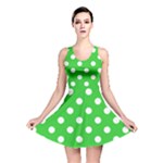 Polka Dots - White on Lime Green Reversible Skater Dress