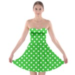 Polka Dots - White on Lime Green Strapless Bra Top Dress