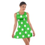 Polka Dots - White on Lime Green Cotton Racerback Dress