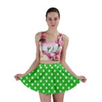 Polka Dots - White on Lime Green Mini Skirt