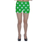 Polka Dots - White on Lime Green Skinny Shorts