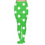 Polka Dots - White on Lime Green Women s Tights