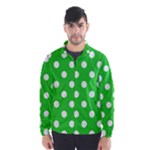 Polka Dots - White on Lime Green Wind Breaker (Men)