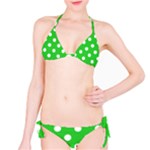 Polka Dots - White on Lime Green Bikini Set