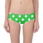 Polka Dots - White on Lime Green Classic Bikini Bottoms