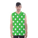 Polka Dots - White on Lime Green Men s Basketball Tank Top