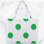 Polka Dots - Dark Pastel Green on White Mini Tote Bag