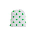 Polka Dots - Dark Pastel Green on White Drawstring Pouch (S)