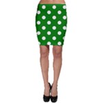 Polka Dots - White on Green Bodycon Skirt