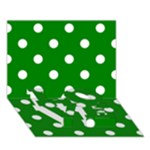 Polka Dots - White on Green LOVE Bottom 3D Greeting Card (7x5)