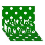 Polka Dots - White on Green YOU ARE INVITED 3D Greeting Card (7x5)