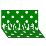 Polka Dots - White on Green ENGAGED 3D Greeting Card (8x4)