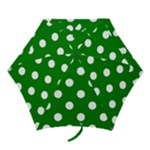 Polka Dots - White on Green Mini Umbrella