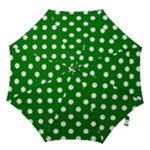 Polka Dots - White on Green Hook Handle Umbrella (Medium)