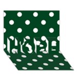 Polka Dots - White on Forest Green HOPE 3D Greeting Card (7x5)