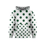 Polka Dots - Forest Green on White Kid s Pullover Hoodie