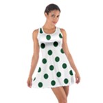 Polka Dots - Forest Green on White Cotton Racerback Dress