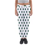 Polka Dots - Forest Green on White Women s Jogger Sweatpants