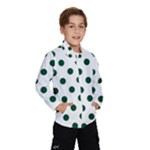 Polka Dots - Forest Green on White Wind Breaker (Kids)