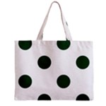 Polka Dots - Forest Green on White Zipper Mini Tote Bag