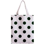 Polka Dots - Forest Green on White Zipper Classic Tote Bag